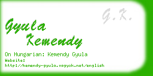 gyula kemendy business card